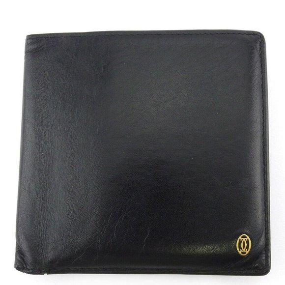 Authentic used Cartier two-fold wallet Pasha leather - Picture 1 of 8